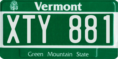 VT license plate XTY881