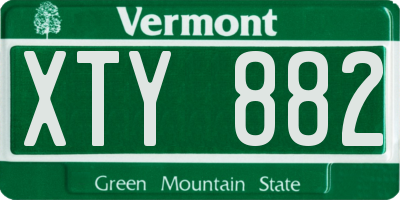 VT license plate XTY882
