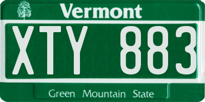 VT license plate XTY883