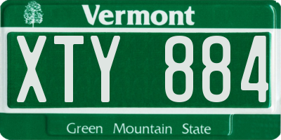VT license plate XTY884