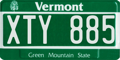VT license plate XTY885