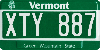VT license plate XTY887