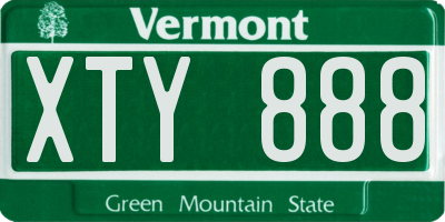 VT license plate XTY888