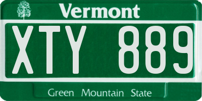 VT license plate XTY889