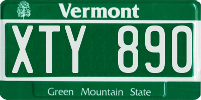 VT license plate XTY890