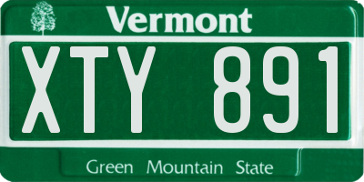 VT license plate XTY891