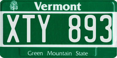 VT license plate XTY893