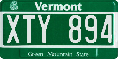 VT license plate XTY894