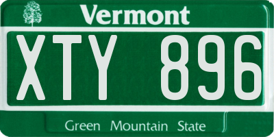 VT license plate XTY896