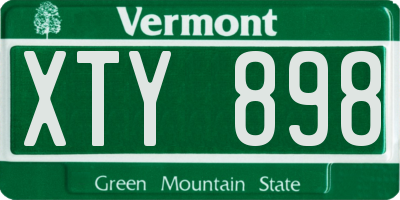 VT license plate XTY898