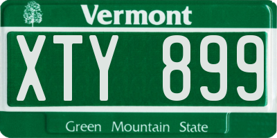 VT license plate XTY899