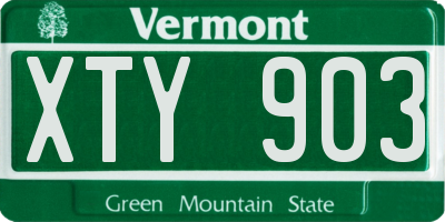 VT license plate XTY903