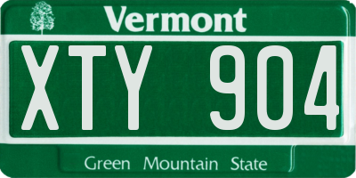 VT license plate XTY904