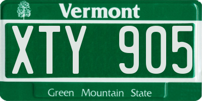 VT license plate XTY905