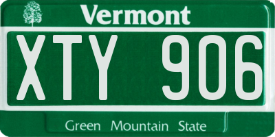 VT license plate XTY906