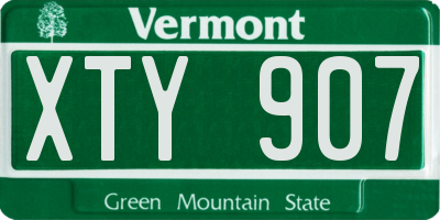VT license plate XTY907