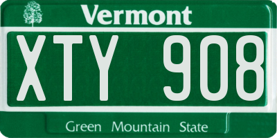 VT license plate XTY908