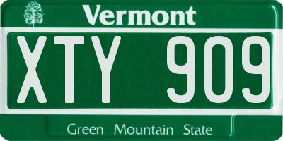 VT license plate XTY909