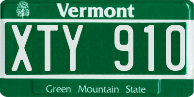 VT license plate XTY910