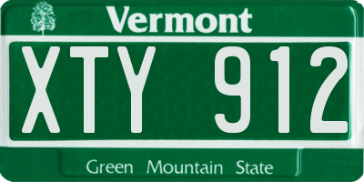 VT license plate XTY912