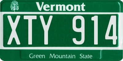 VT license plate XTY914