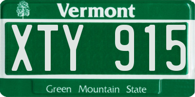 VT license plate XTY915