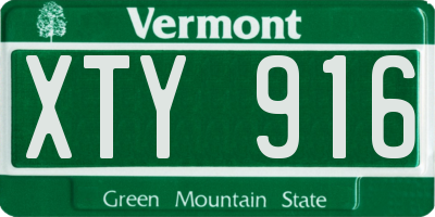 VT license plate XTY916