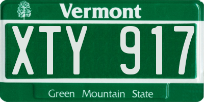 VT license plate XTY917