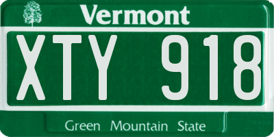 VT license plate XTY918