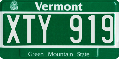 VT license plate XTY919