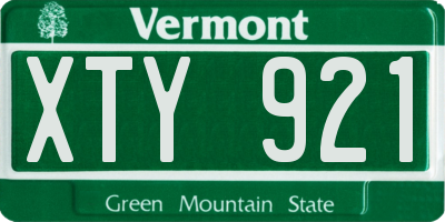 VT license plate XTY921