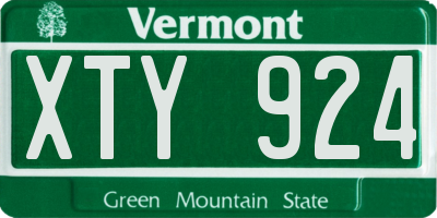 VT license plate XTY924