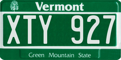 VT license plate XTY927