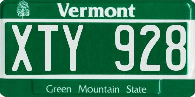 VT license plate XTY928