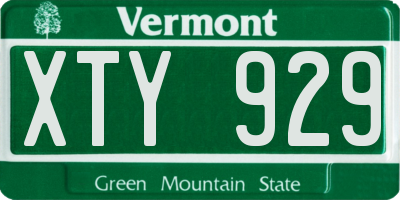 VT license plate XTY929