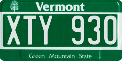 VT license plate XTY930