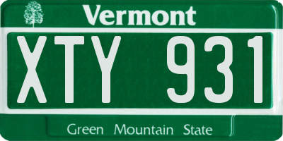 VT license plate XTY931