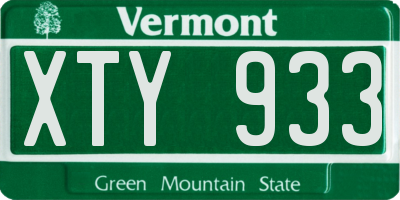 VT license plate XTY933