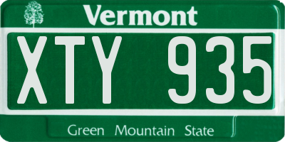 VT license plate XTY935