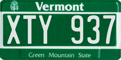 VT license plate XTY937