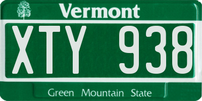 VT license plate XTY938
