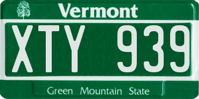 VT license plate XTY939