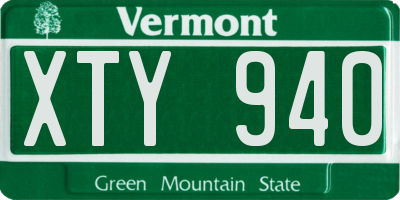 VT license plate XTY940