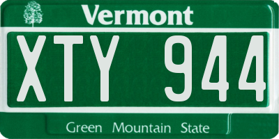 VT license plate XTY944