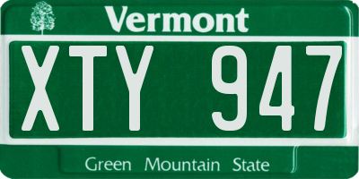 VT license plate XTY947