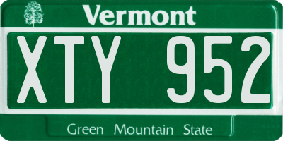 VT license plate XTY952