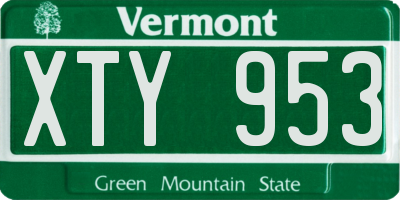 VT license plate XTY953