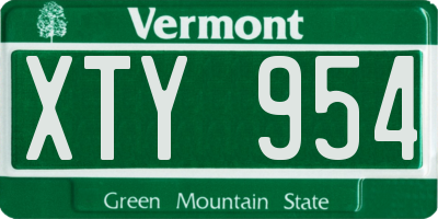 VT license plate XTY954