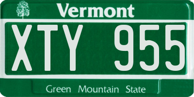 VT license plate XTY955