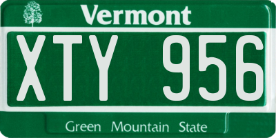 VT license plate XTY956